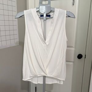 Blue Rain White Draped Blouse